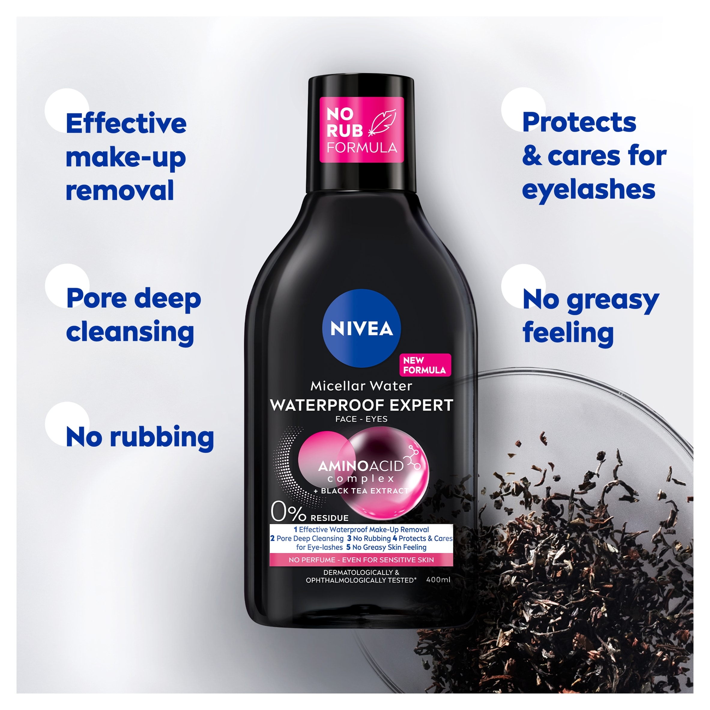 NIVEA Micellar Water Waterproof Make-Up Remover 400ml thumbnail 2