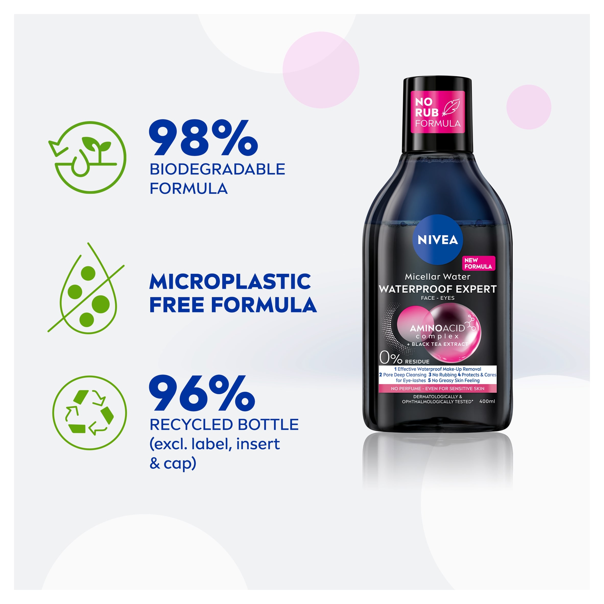 NIVEA Micellar Water Waterproof Make-Up Remover 400ml thumbnail 4