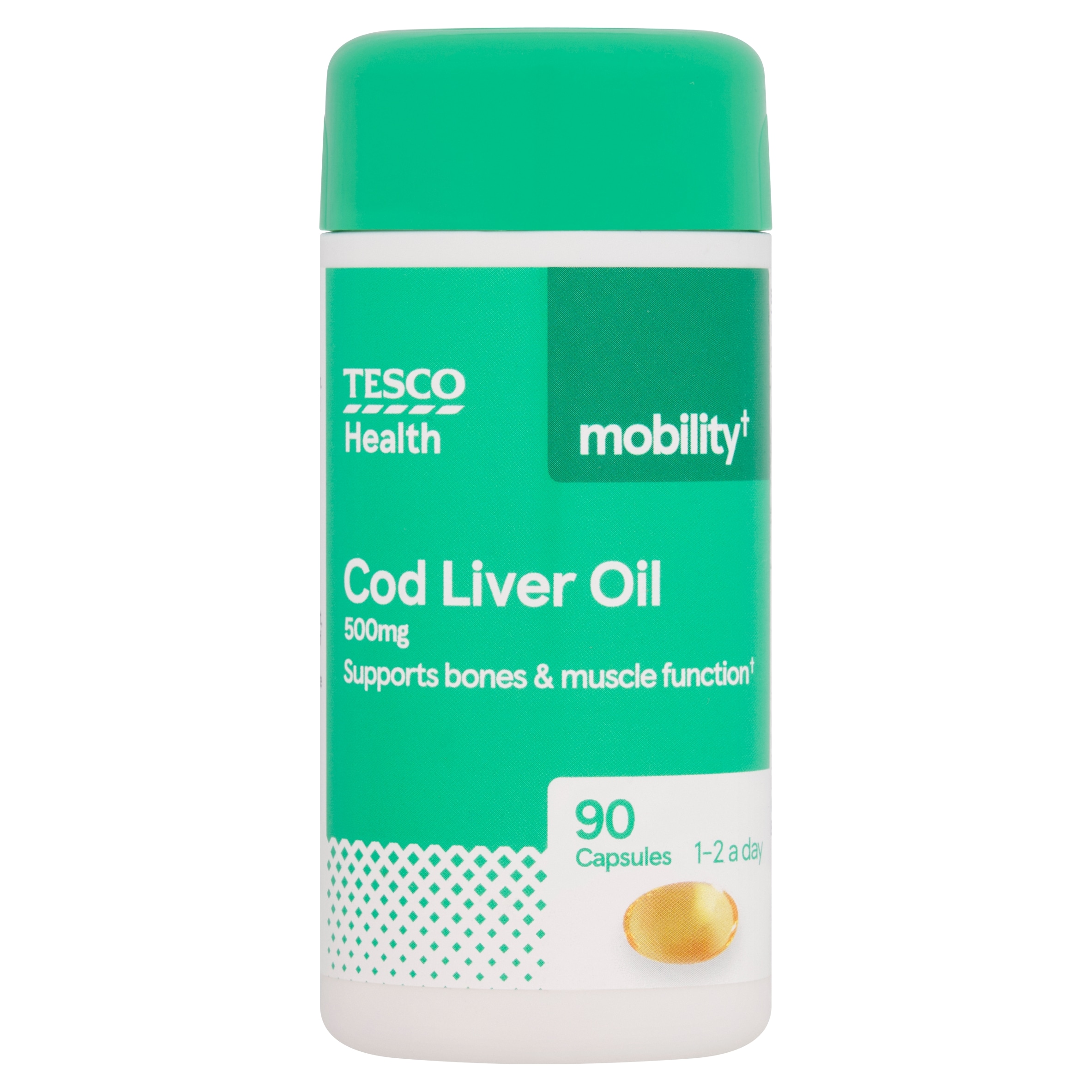 Tesco Health Omega-3 Cod Liver Oil Capsules - 500Mg 90s