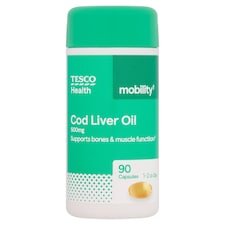 Tesco Health Omega-3 Cod Liver Oil Capsules - 500Mg 90s