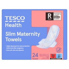 Tesco Slim Maternity Towels 24 Pack
