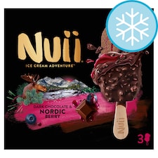 Nuii Dark Chocolate & Berry Ice Cream Sticks 3X90ml