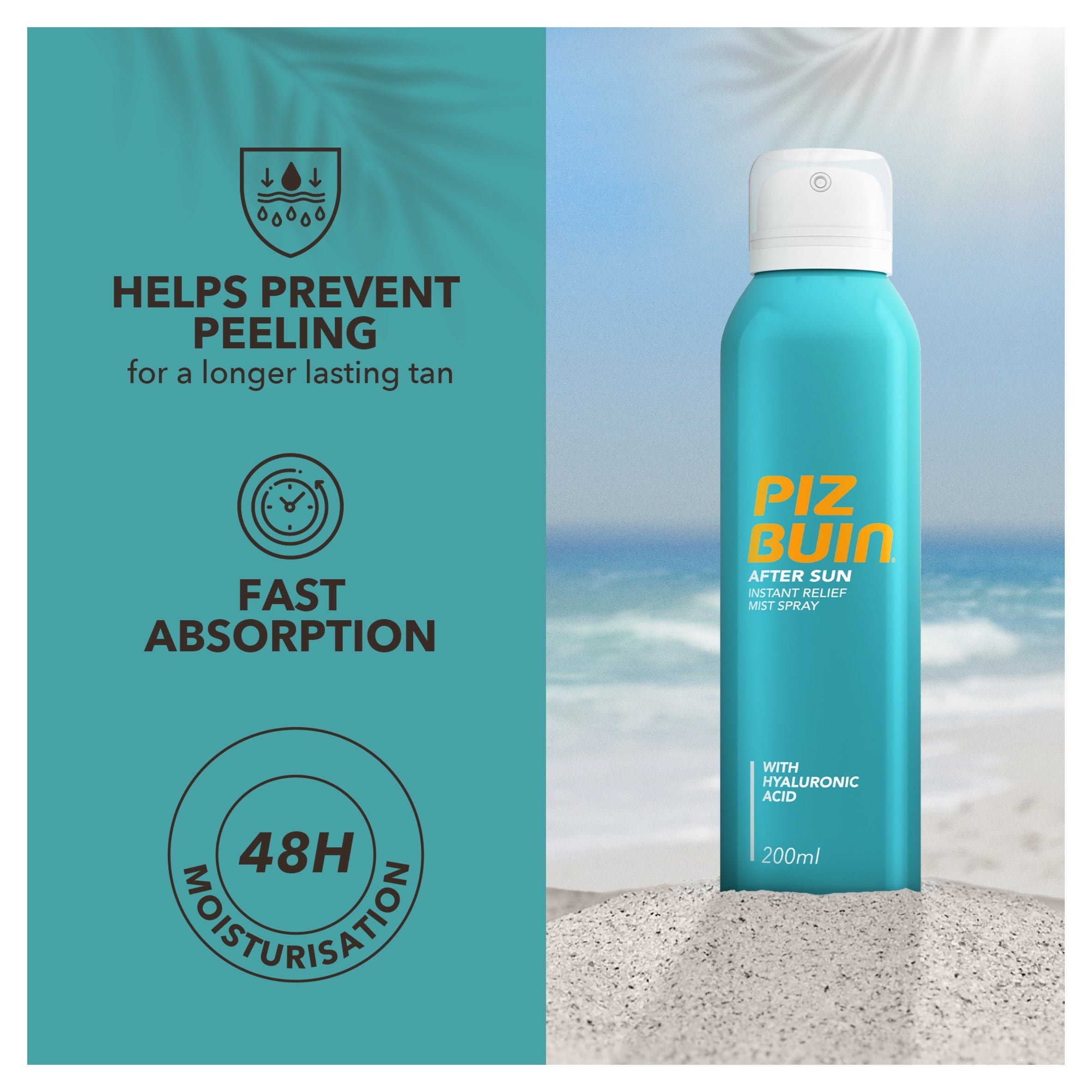 PIZ BUIN After Sun Instant Relief Mist Spray with Hyaluronic Acid 200ml thumbnail 2