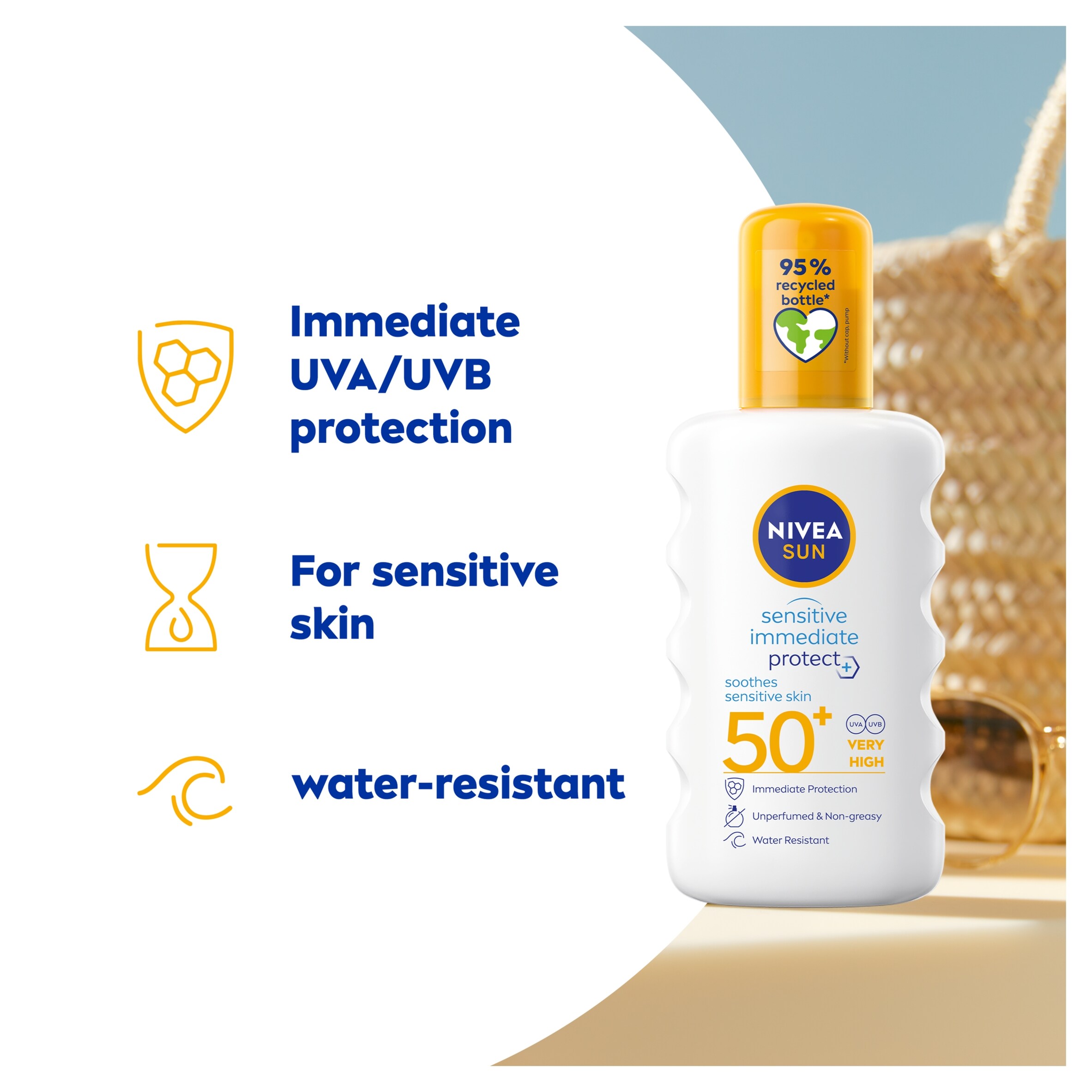 Nivea Sun Spray Sensitive Soothing Spray Spf50+ 200Ml thumbnail 3