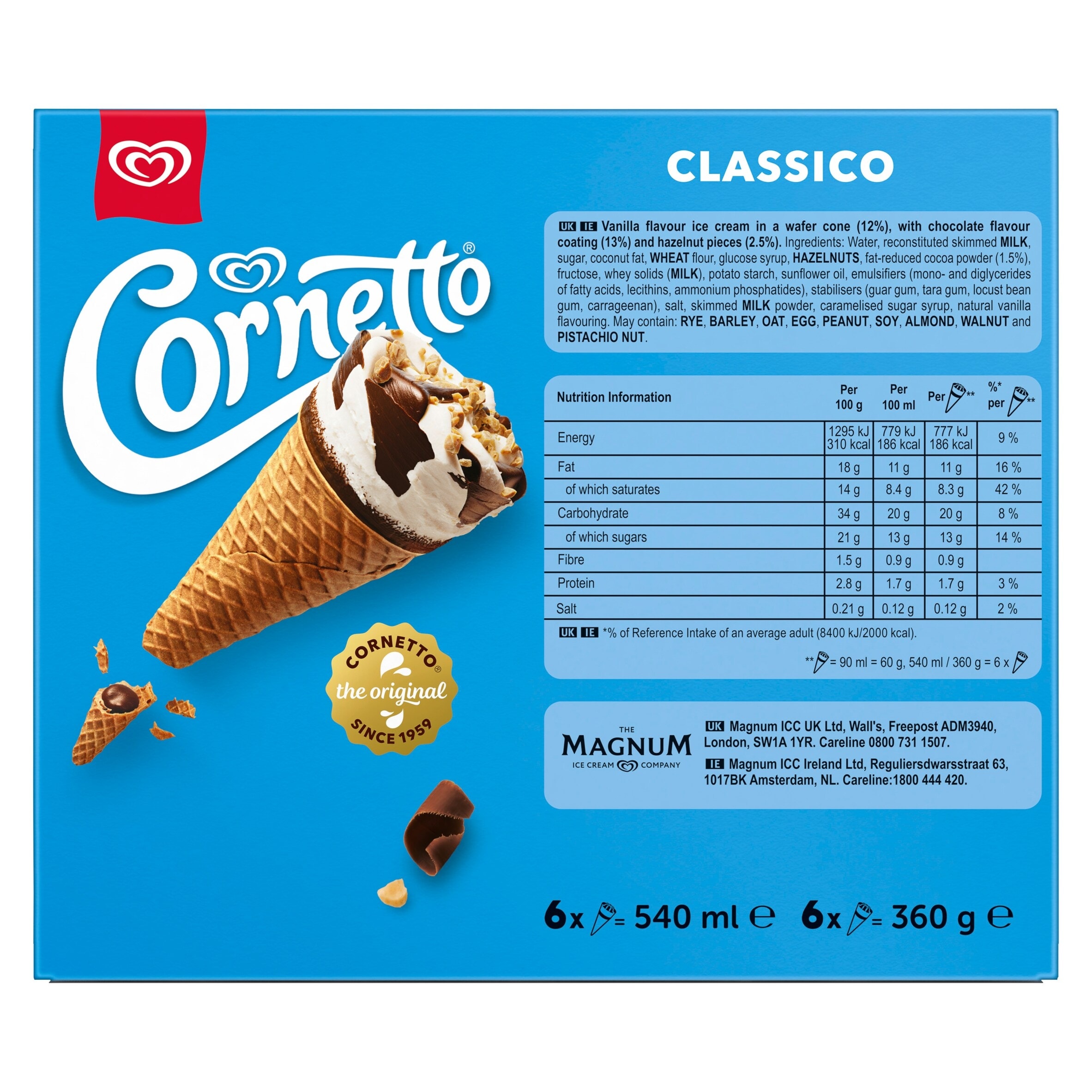 Cornetto Classico Ice Cream Cones 6 x 90ml thumbnail 3