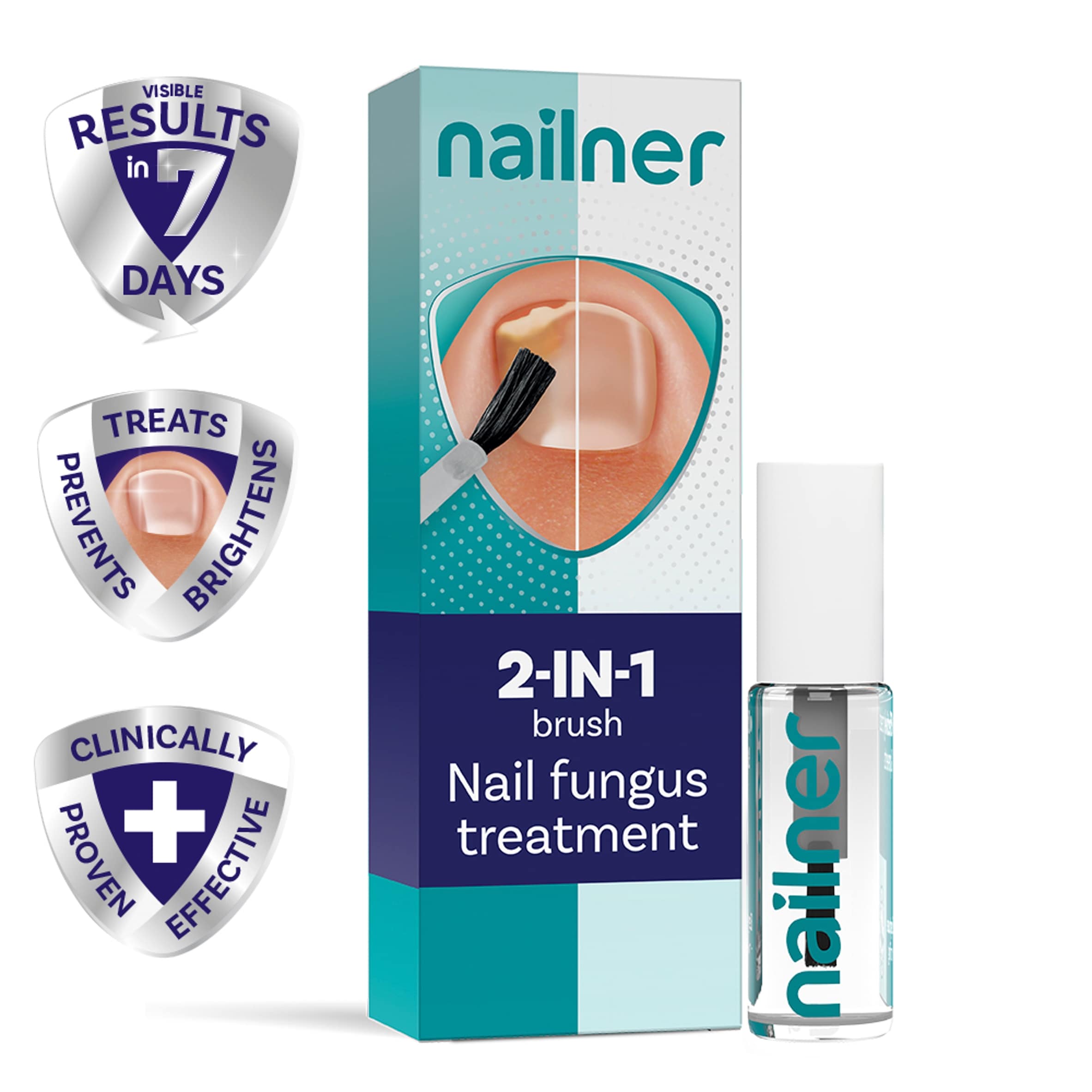 Nailner 2 in 1 Brush Antifungal Nail Treatment 5ml for Fungal Nails