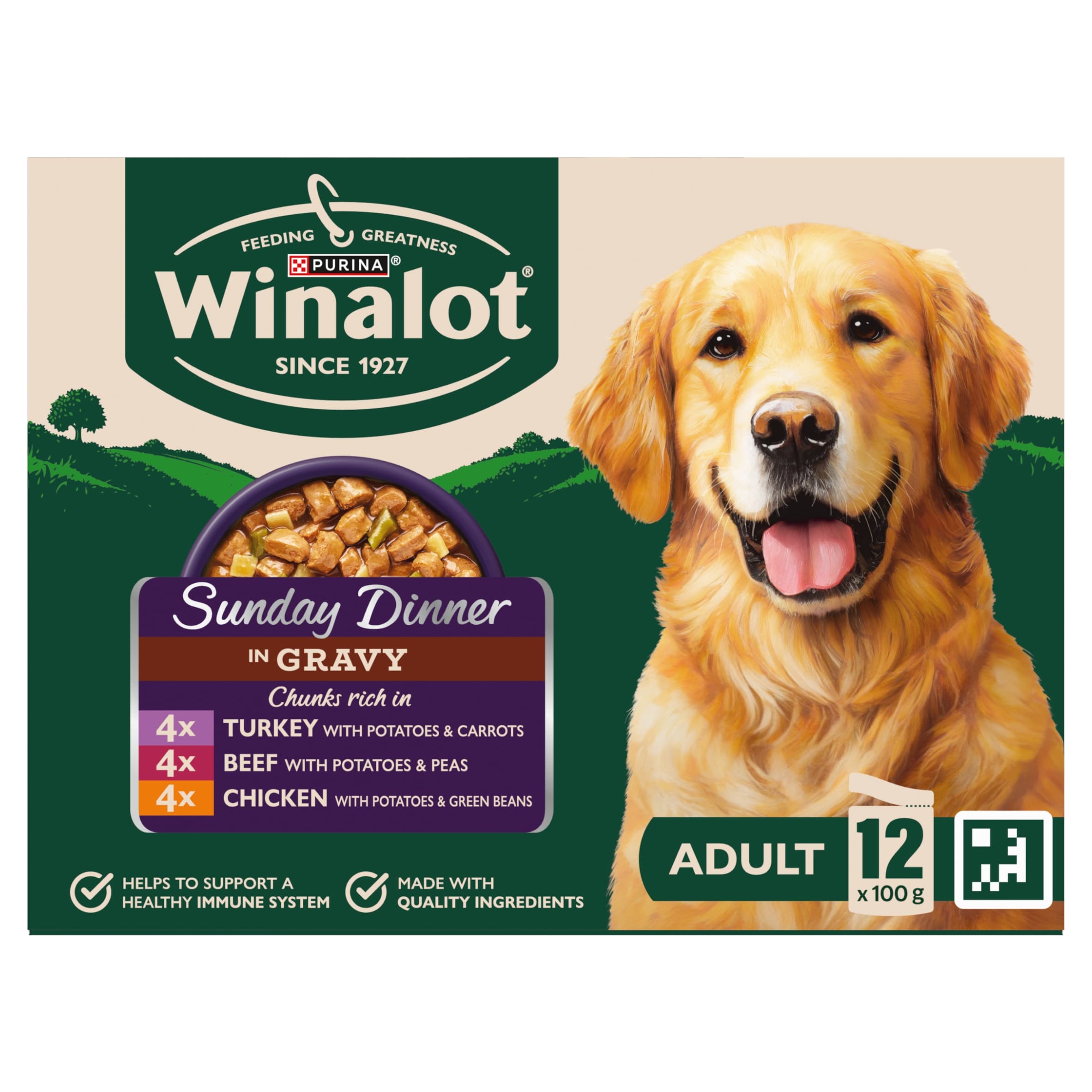 WINALOT Sunday Dinner Mixed in Gravy Wet Dog Food 12x100g thumbnail 2
