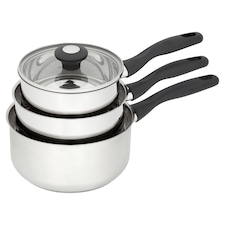 Tesco Stainless Steel Pan Set 3 Piece