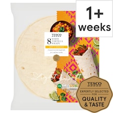 Tesco Plain White Tortilla Wraps 8 Pack