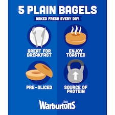 Warburtons Soft & Sliced Original Bagels 5 Pack thumbnail 3