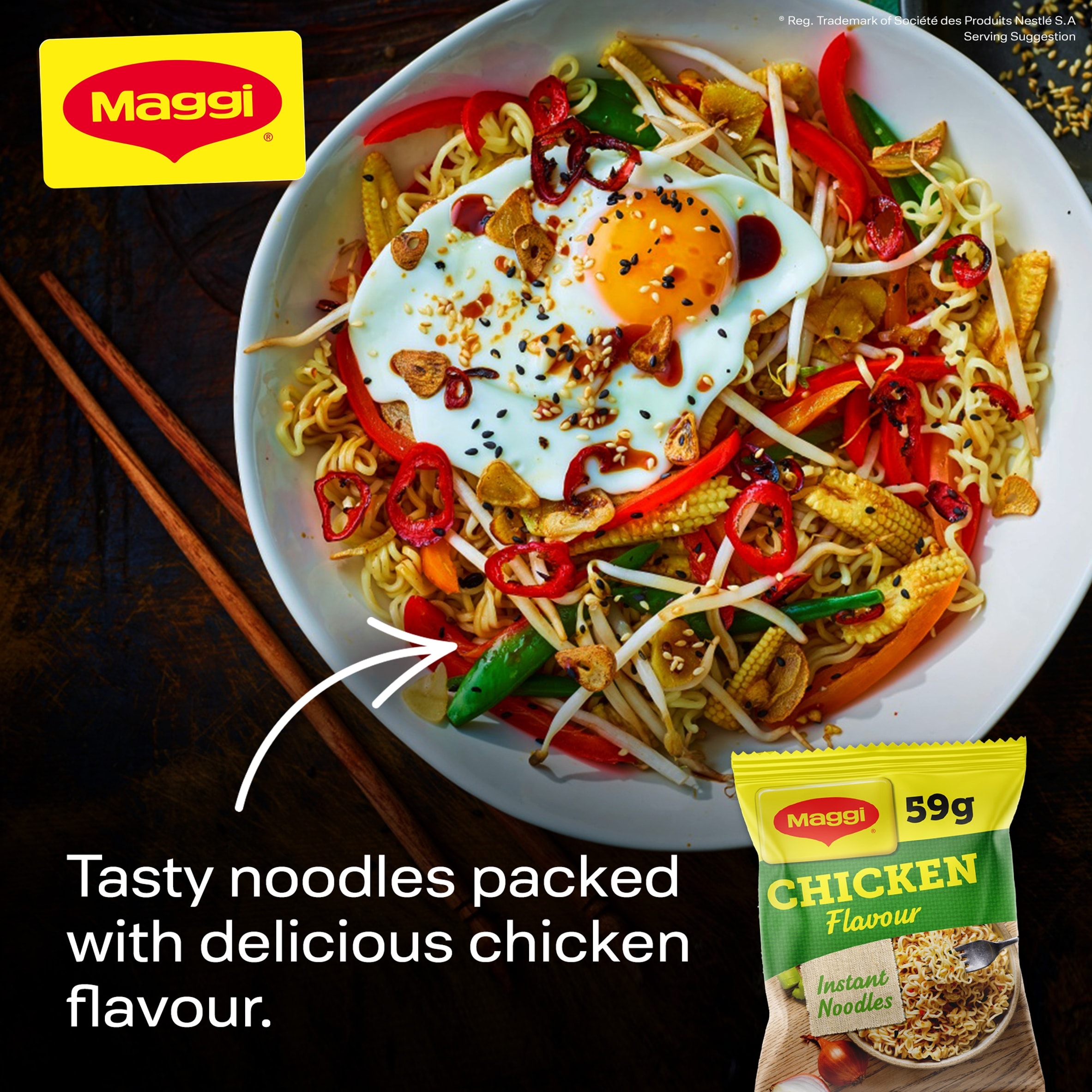 Maggi 3 Minute Instant Noodles Chicken Flavour 4x59g thumbnail 3