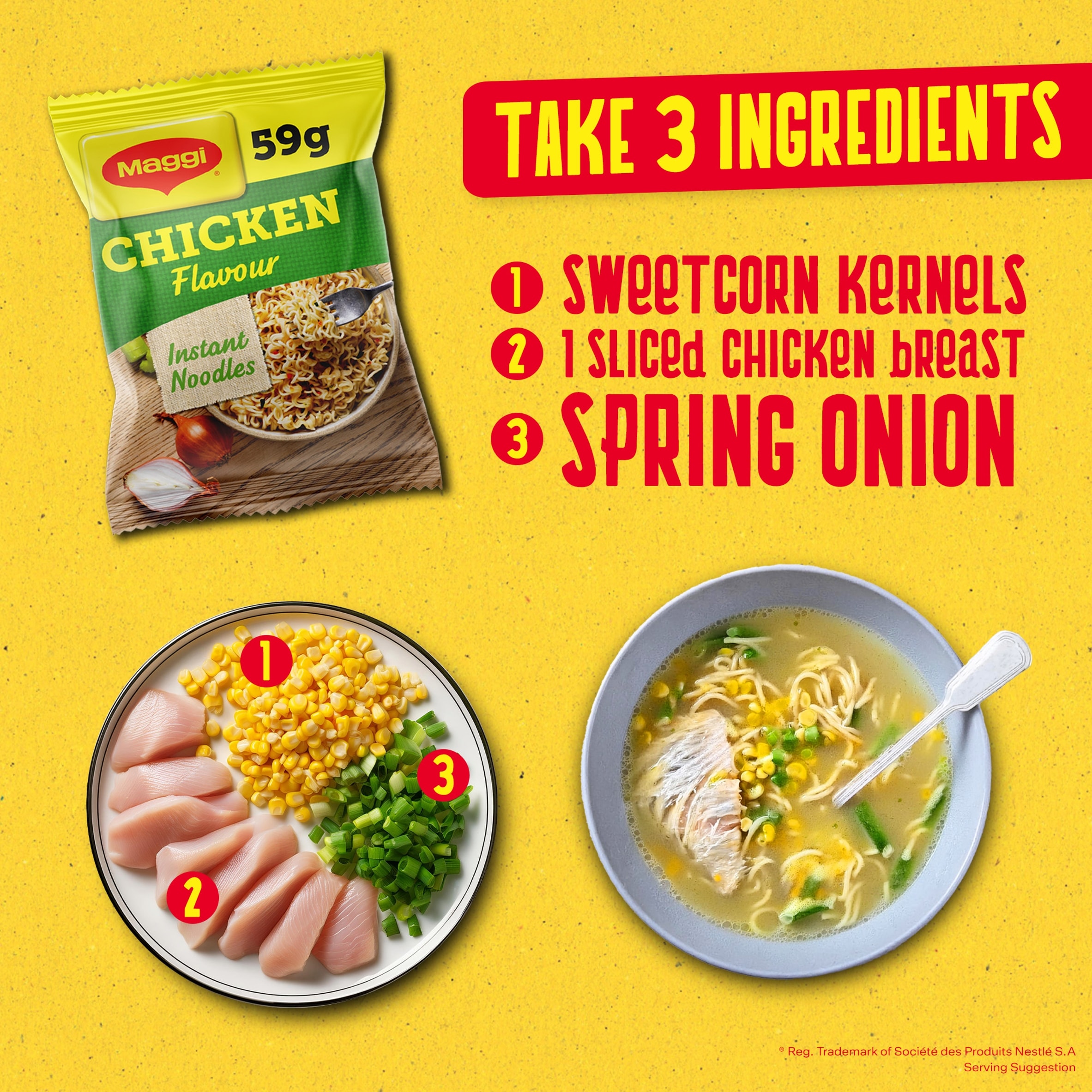 Maggi 3 Minute Instant Noodles Chicken Flavour 4x59g thumbnail 4