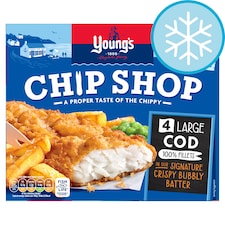 Youngs Chip Shop 4 Large Cod Fillets 440G