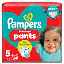 Pampers Baby-Dry Nappy Pants Size 5 33 Pack