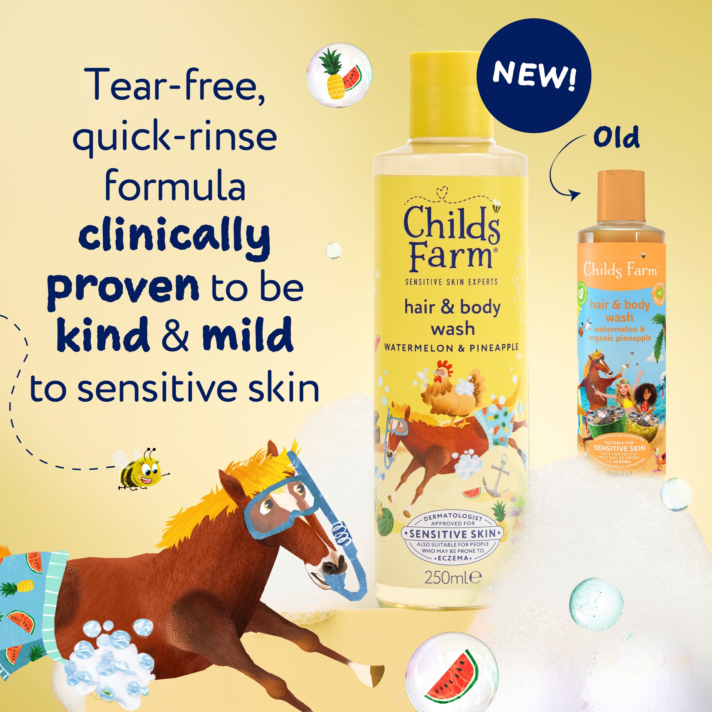 Childs Farm Hair & Body Wash - Watermelon & Pineapple 250ml thumbnail 2