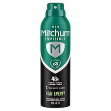 Mitchum Mens Pure Energy Antiperspirant Deodorant 200Ml
