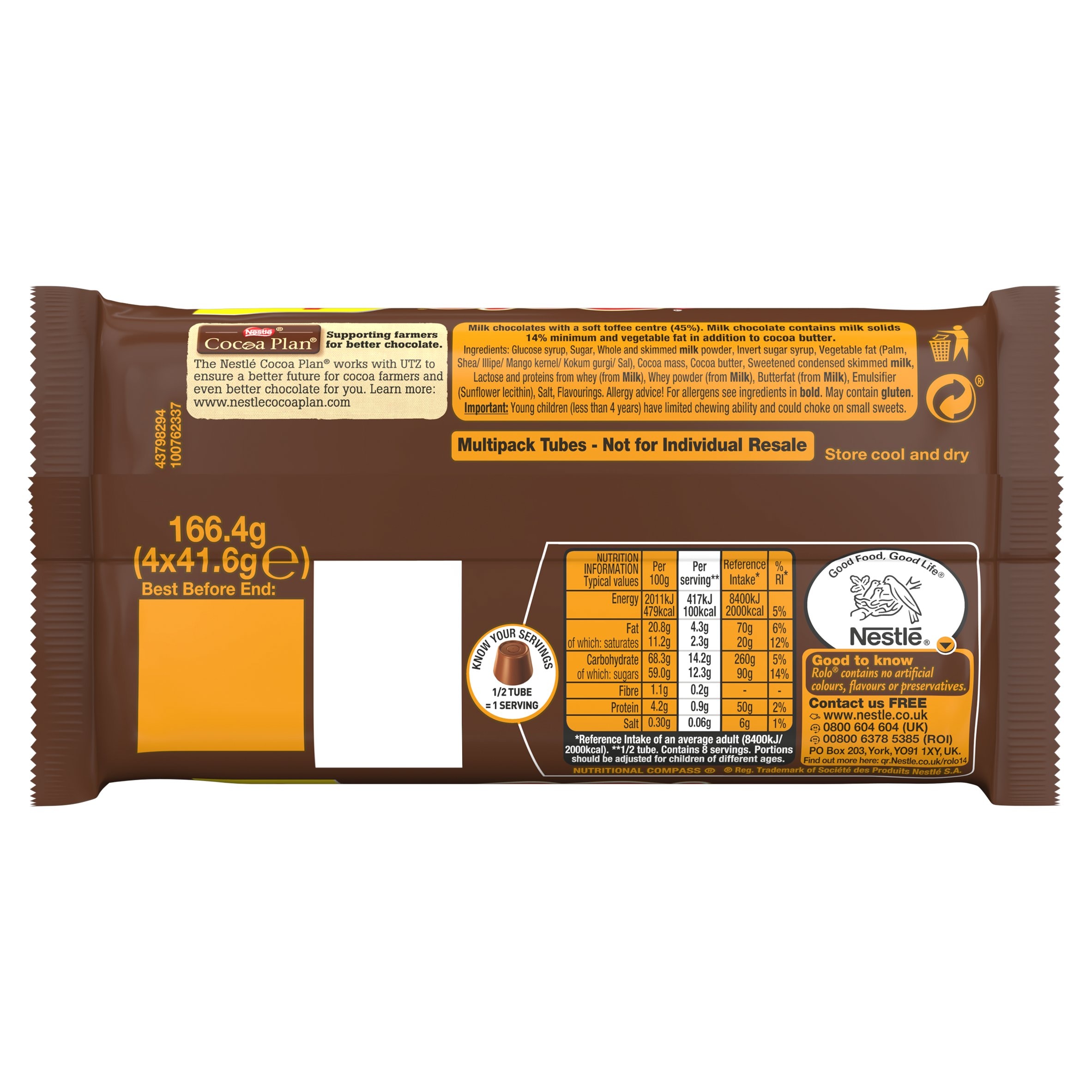 Rolo Milk Chocolate Tube Multipack 41.6g 4 Pack thumbnail 5