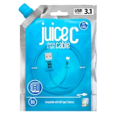 Juice USB C Phone Charger Cable 1M Aqua