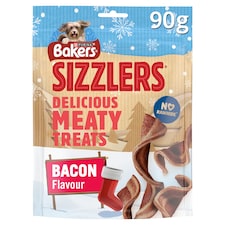 Bakers Sizzlers Dog Treats Bacon 90G