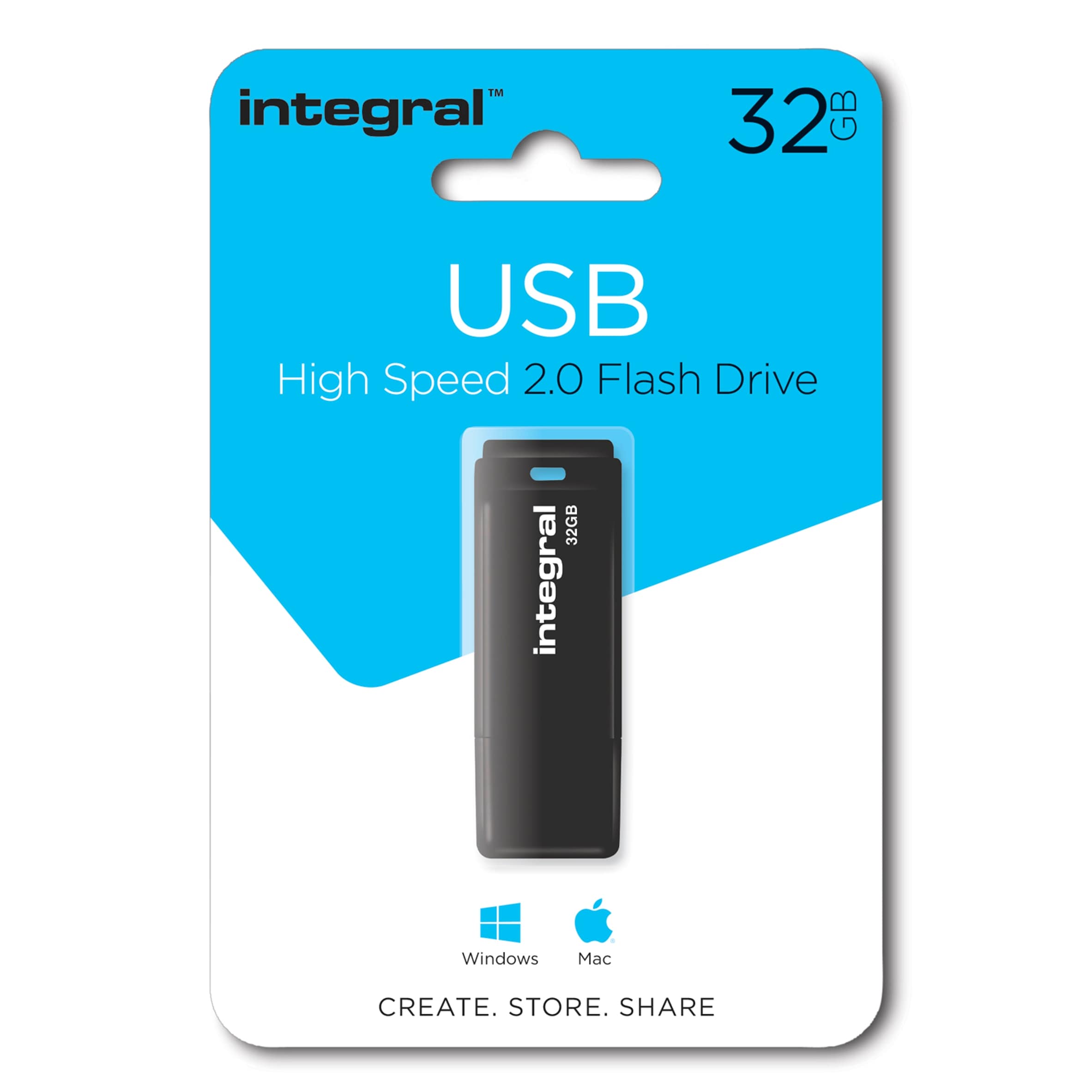Integral USB Flash Drive Memory Stick 32GB Black