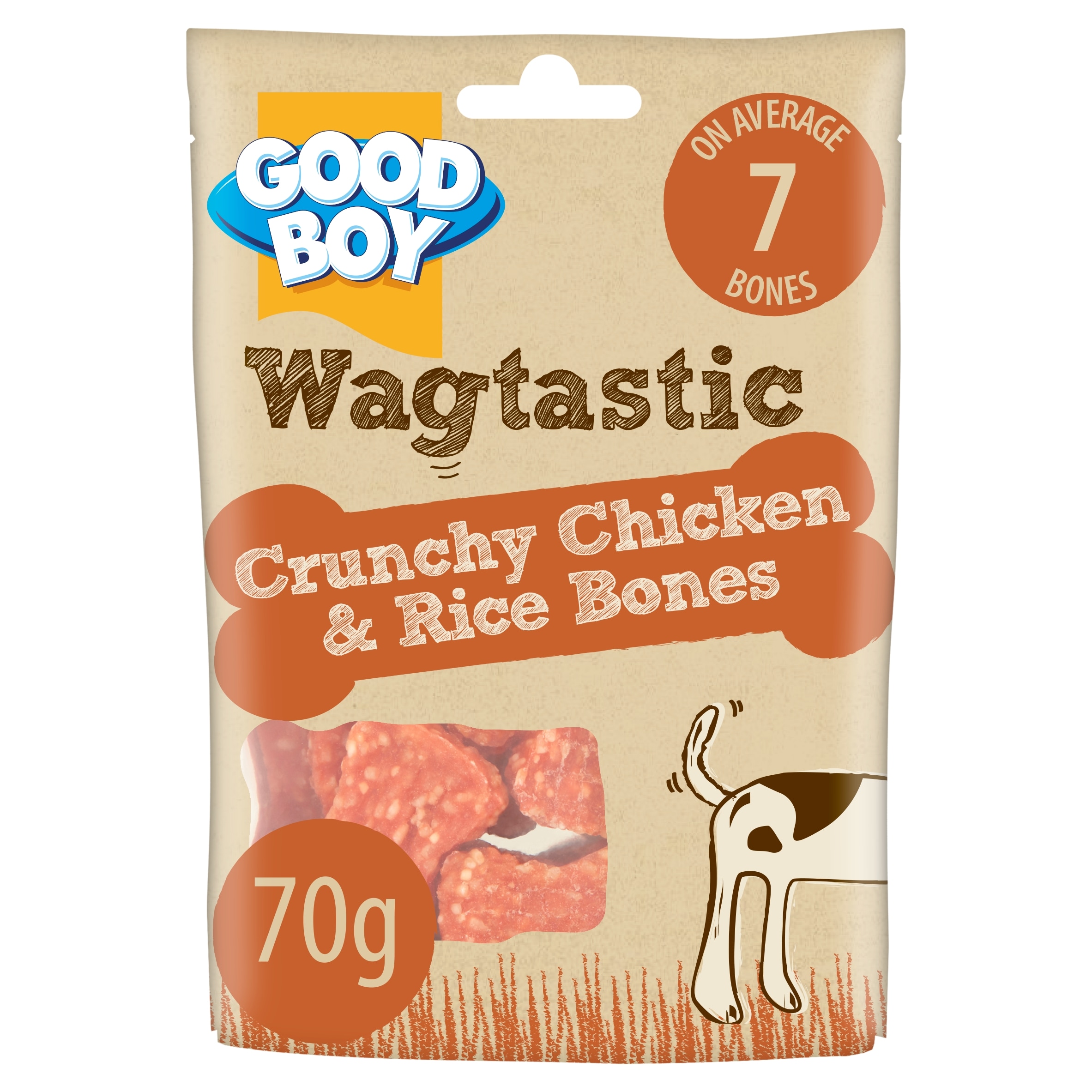 Good Boy Wagtastic Dog Treats Chicken Rice Bones 70g