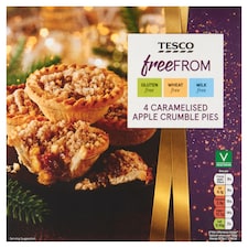 Tesco Free From Caramelised Apple Crumble Pies 4 Pack