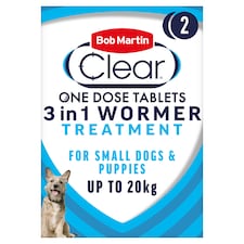 Bob Martin Clear 3 In 1 Wormer Dog 2 Tablets Pack