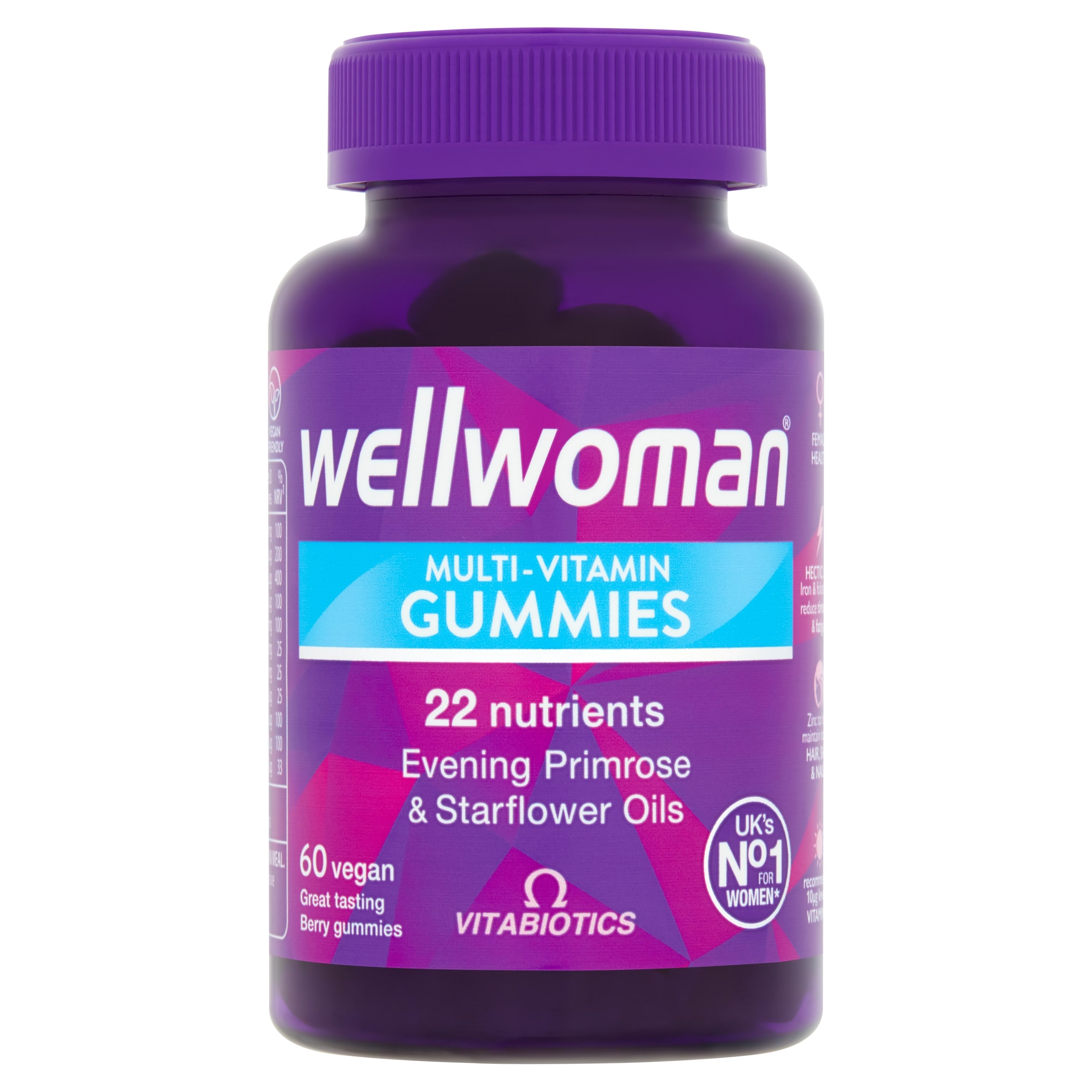 Vitabiotics Wellwoman Multi-Vitamin Gummies - Natural Berry Flavour 60s