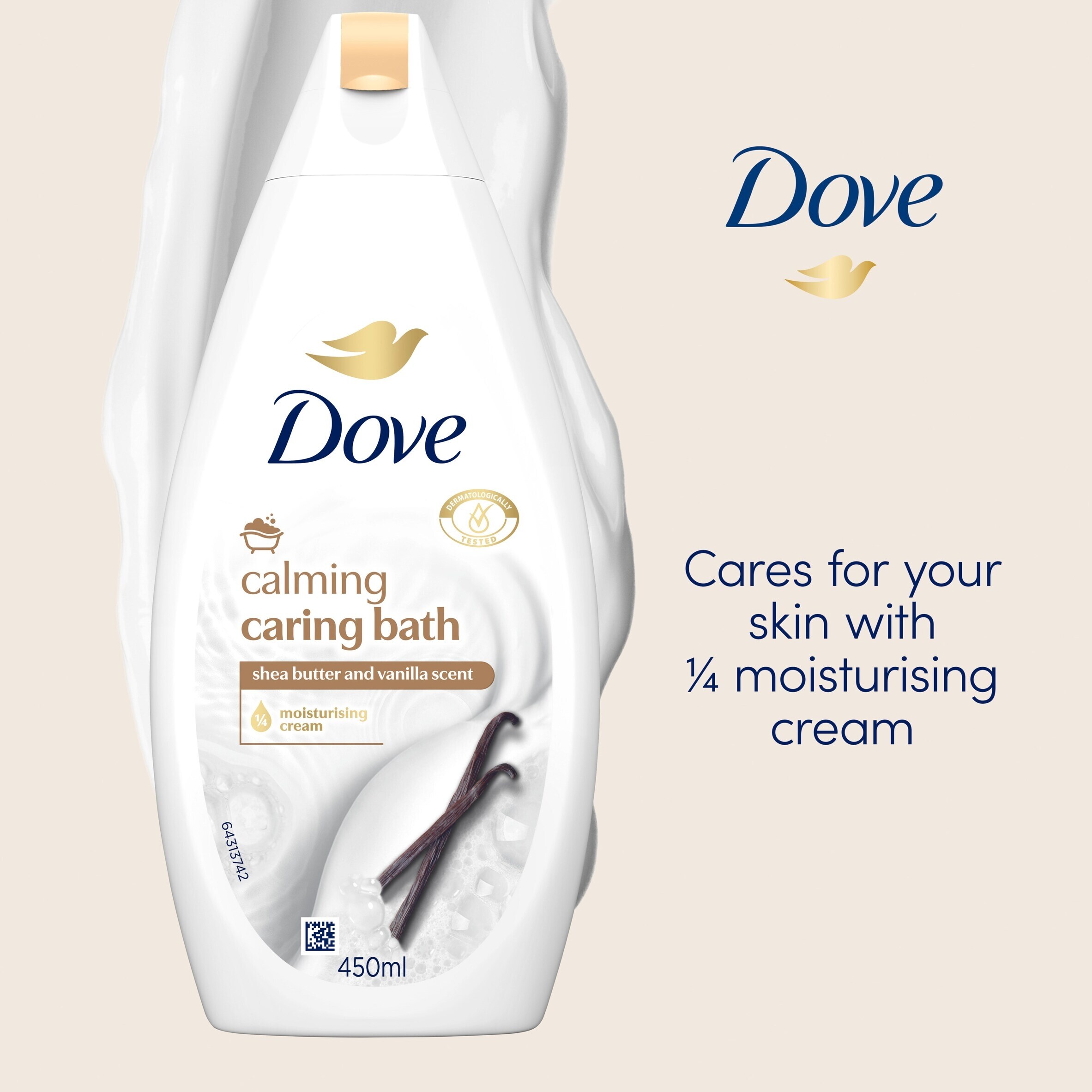 Dove Caring Bath Calming Shea Butter & Vanilla Bath Soak Bubble Bath 450ml thumbnail 2