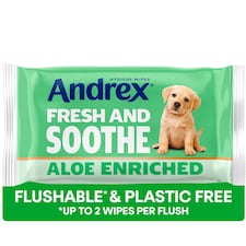Andrex Fresh & Soothe Moist Toilet Tissue Flushable* 36 Hygiene Wipes