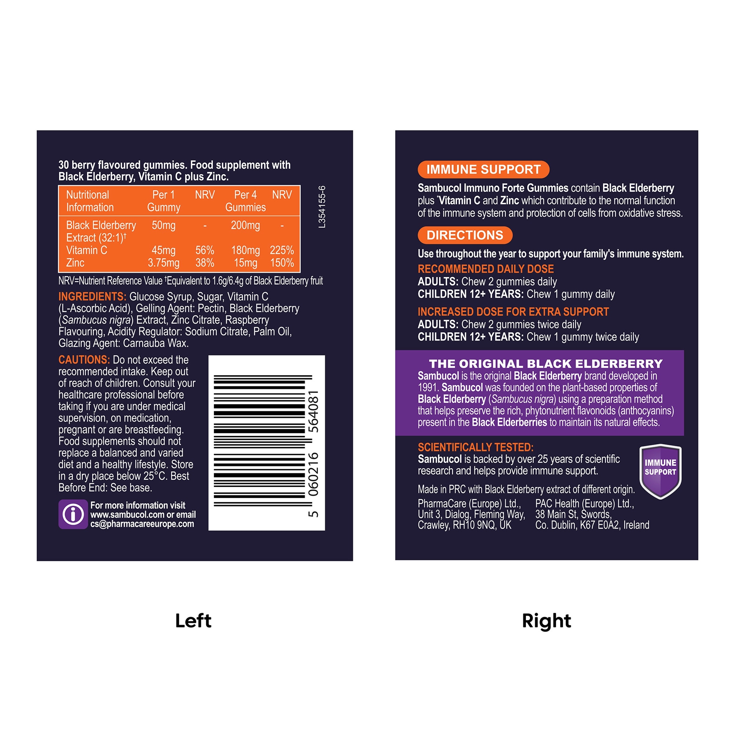 Sambucol Black Elderberry Immuno Forte Gummies - Berry Flavour 30s thumbnail 2