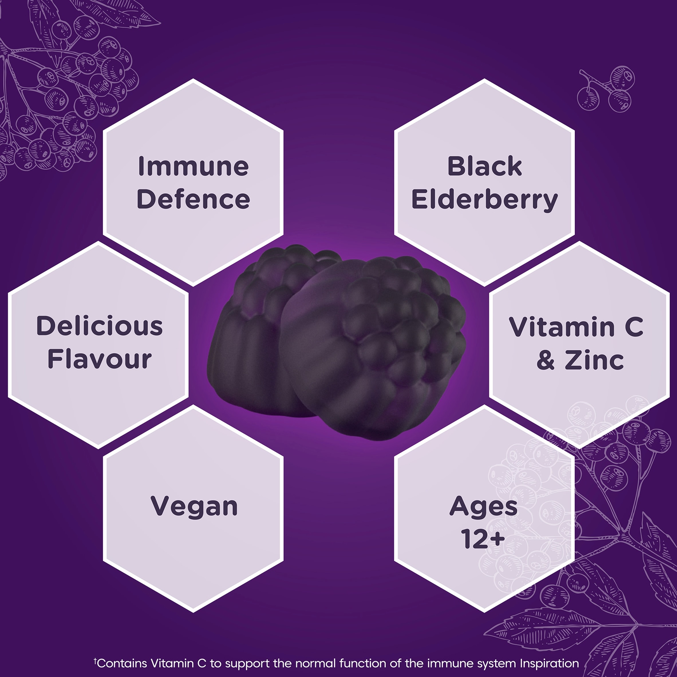 Sambucol Black Elderberry Immuno Forte Gummies - Berry Flavour 30s thumbnail 3