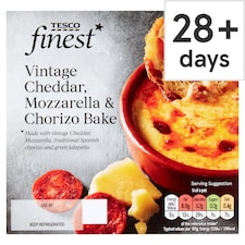 Tesco Finest Cheddar Mozzarella & Chorizo Bake 150G