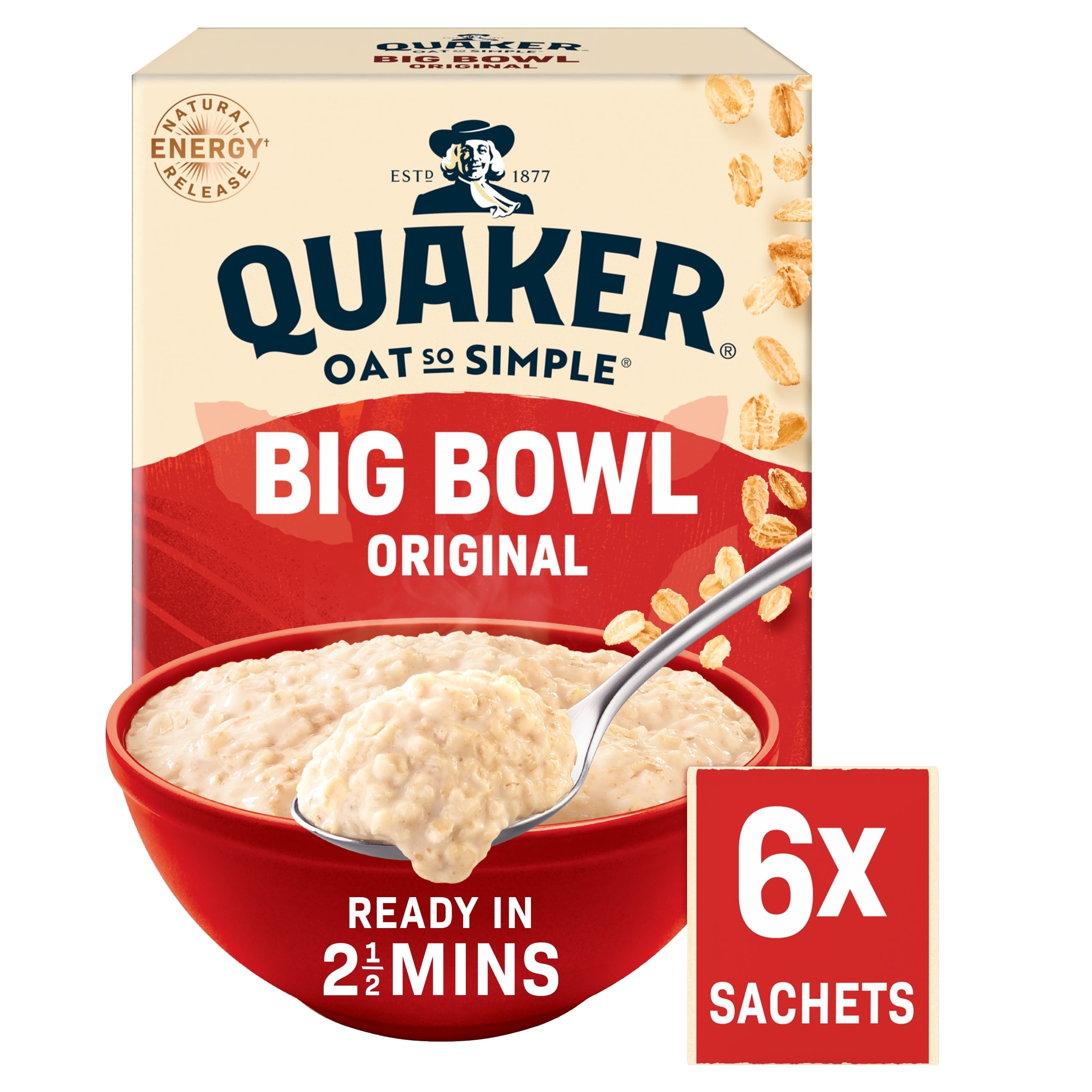 Quaker Oat So Simple Big Bowl Original Porridge Sachets 6x38.5g