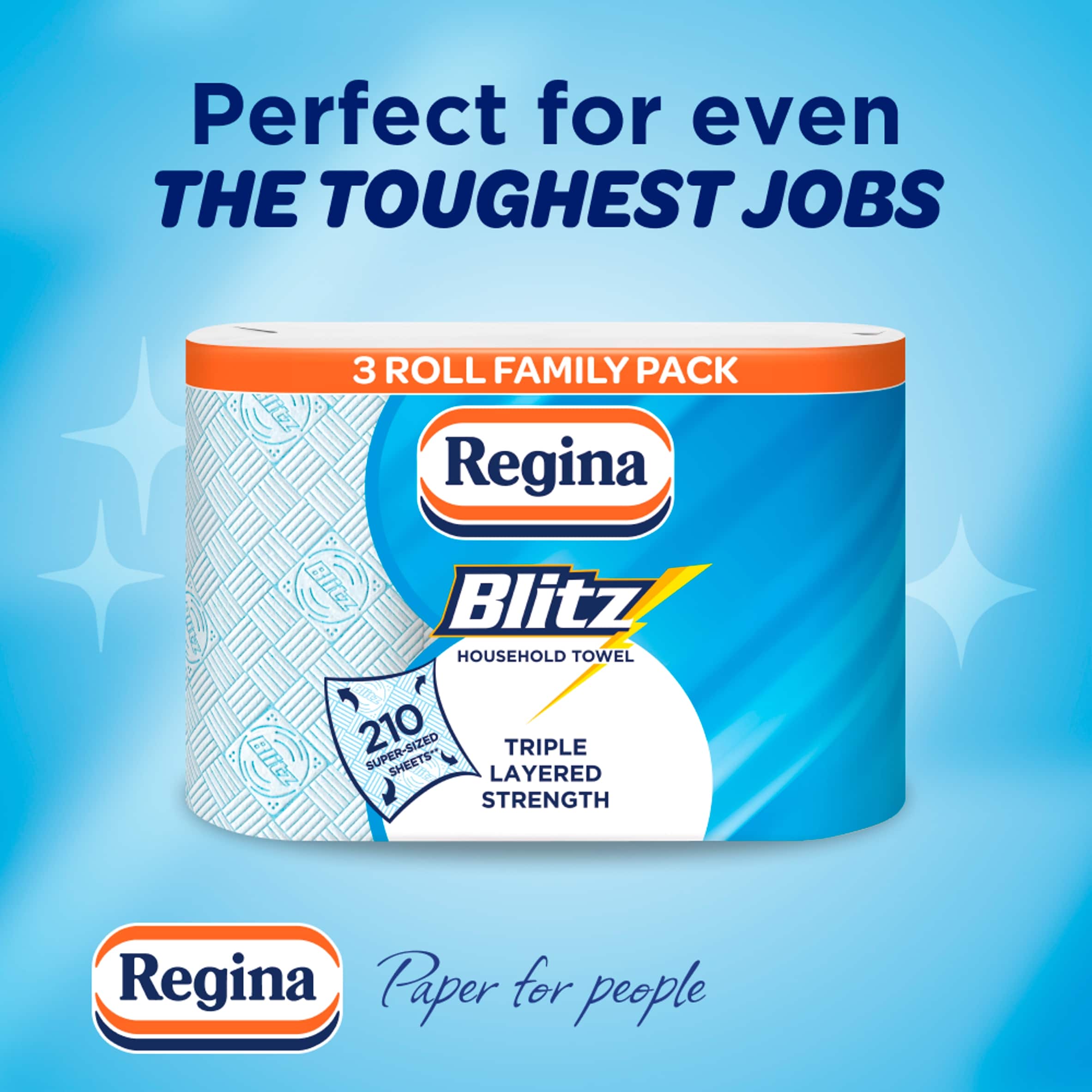 Regina Blitz Kitchen Roll 210 Supersized Sheets 3 Roll thumbnail 4