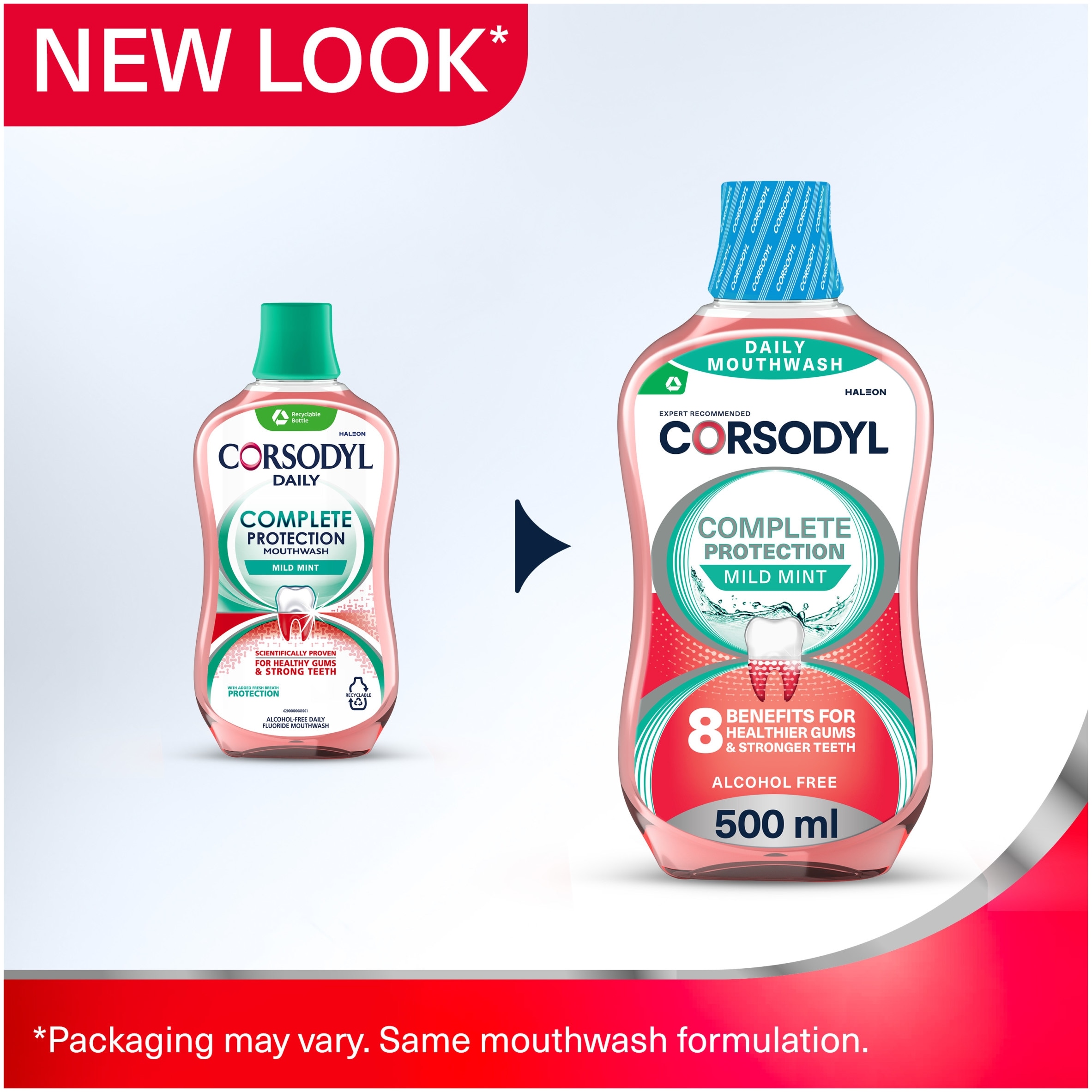 Corsodyl Daily Complete Protection Mouthwash - Mild Mint 500ml thumbnail 2
