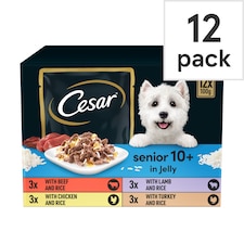 Cesar Senior Wet Dog Food Pouches Mixed in Jelly 12x100g