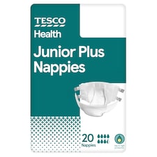 Tesco Health Junior Plus Nappies 20 Pack
