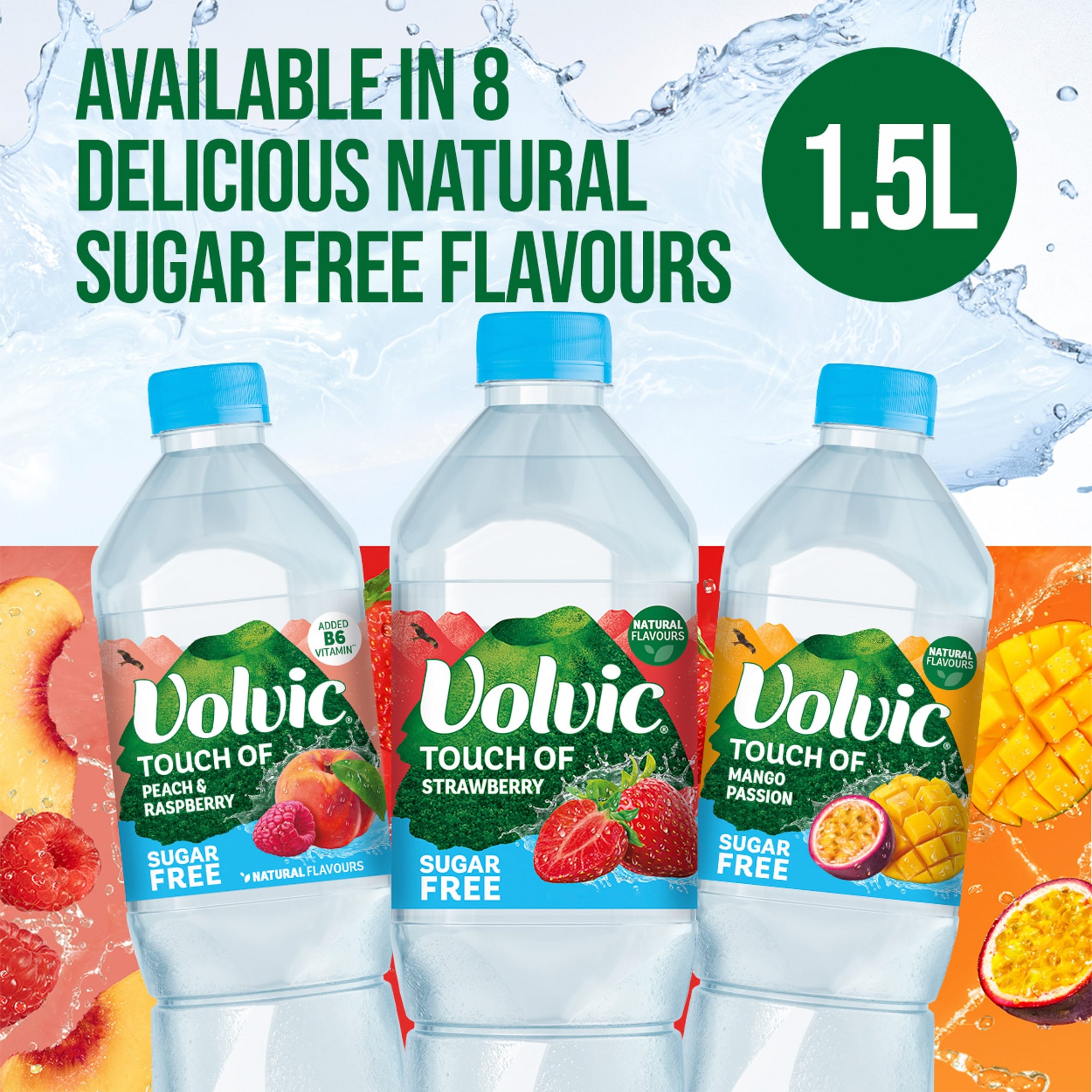 Volvic Touch of Fruit Mango & Passion Fruit Sugar Free Still Flavoured Water 1.5L thumbnail 4
