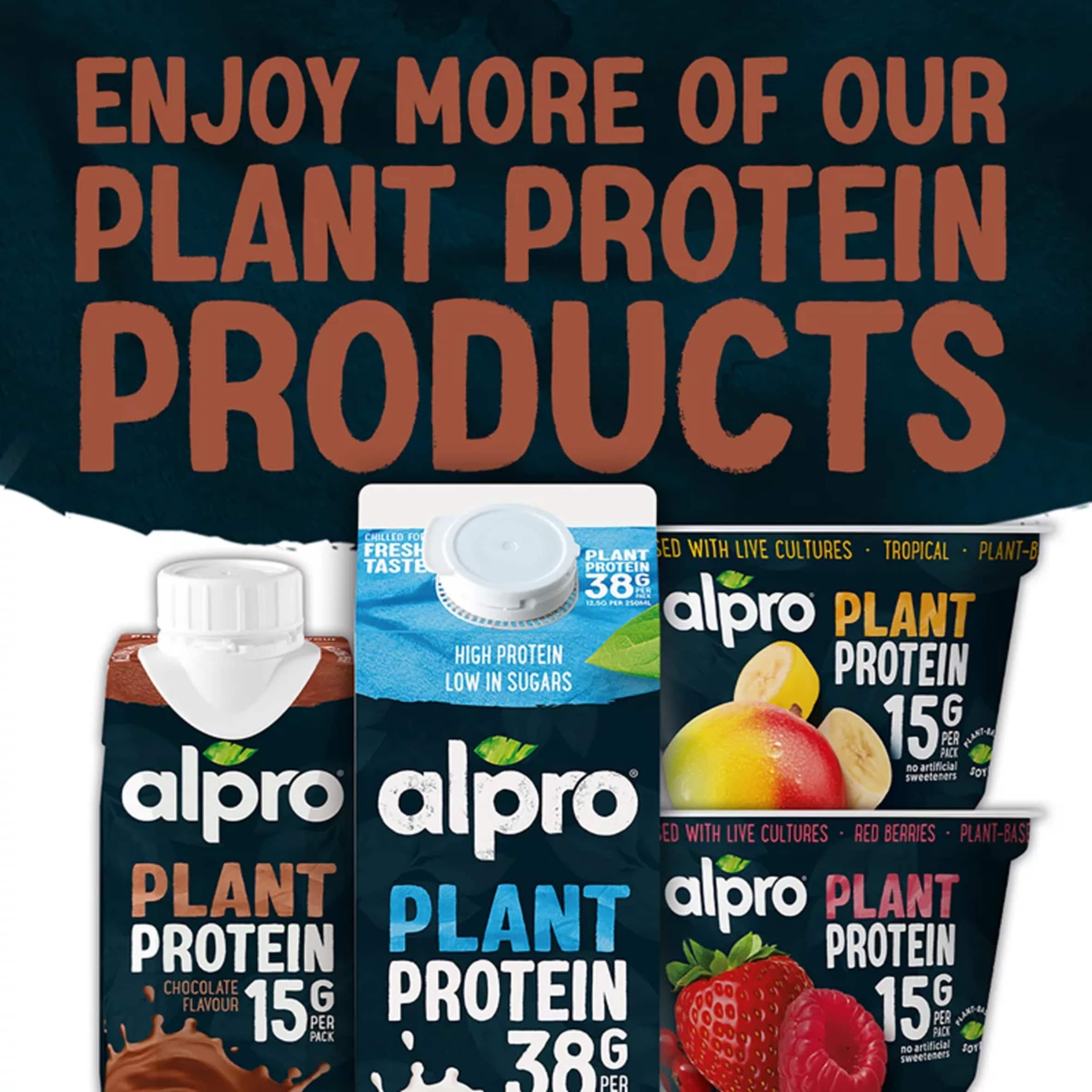 Alpro 50g High Protein Soya Chocolate Flavour Long Life Dairy Free Drink 1L thumbnail 5