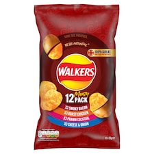 Walkers Meaty Variety Multipack Crisps 12x25g