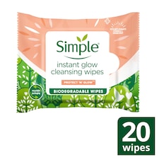 Simple Instant Glow Cleansing Wipes X20