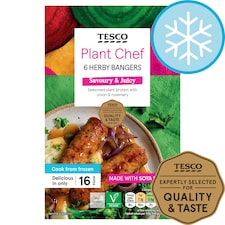 Tesco Plant Chef 6 Herby Bangers 300G