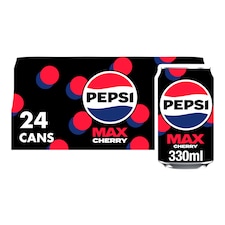 Pepsi Max Cherry No Sugar Cola Cans 24x330ml