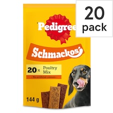 Pedigree Schmackos Adult Dog Treats Poultry Mix 144g
