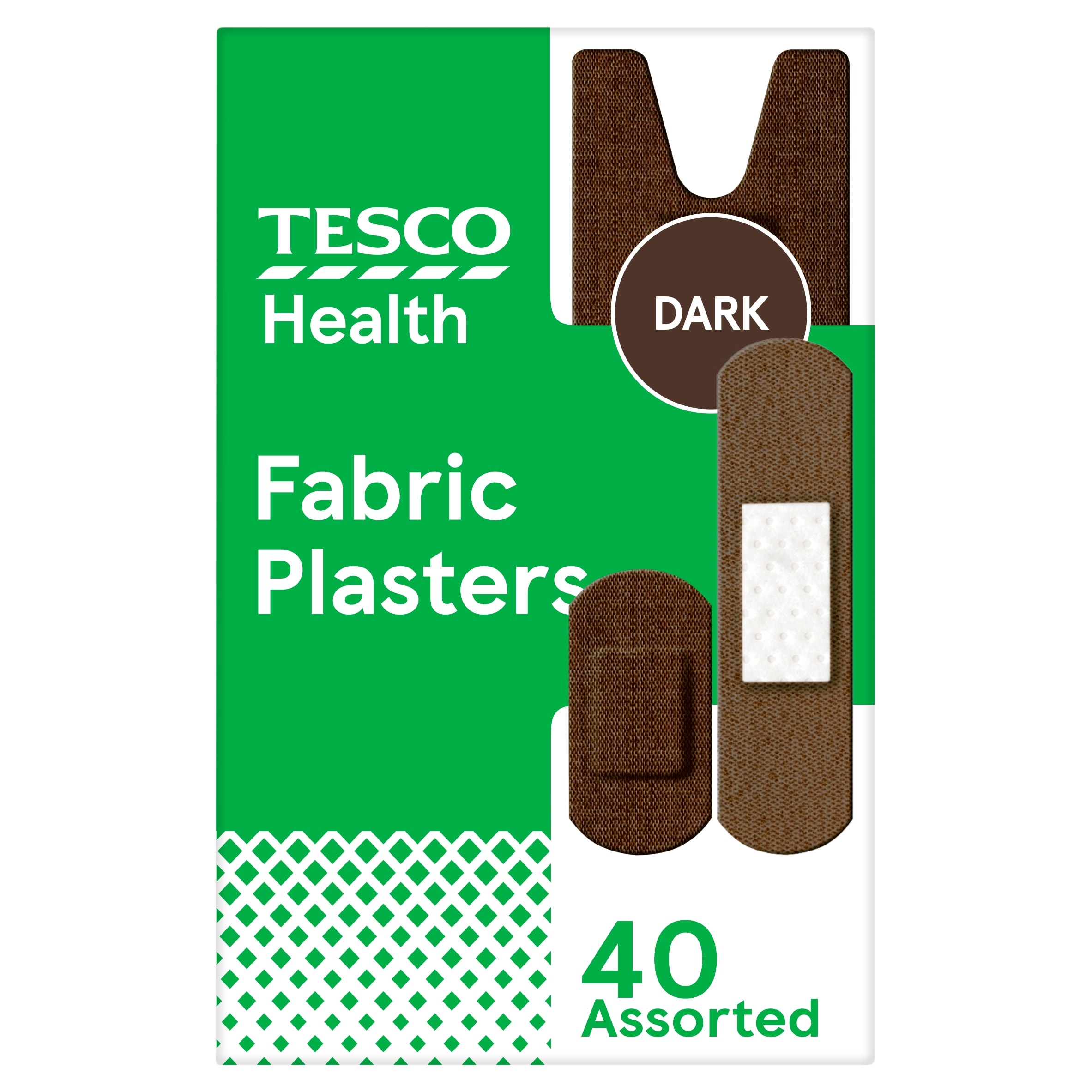 Tesco Health Dark Fabric Assorted Plasters 40s