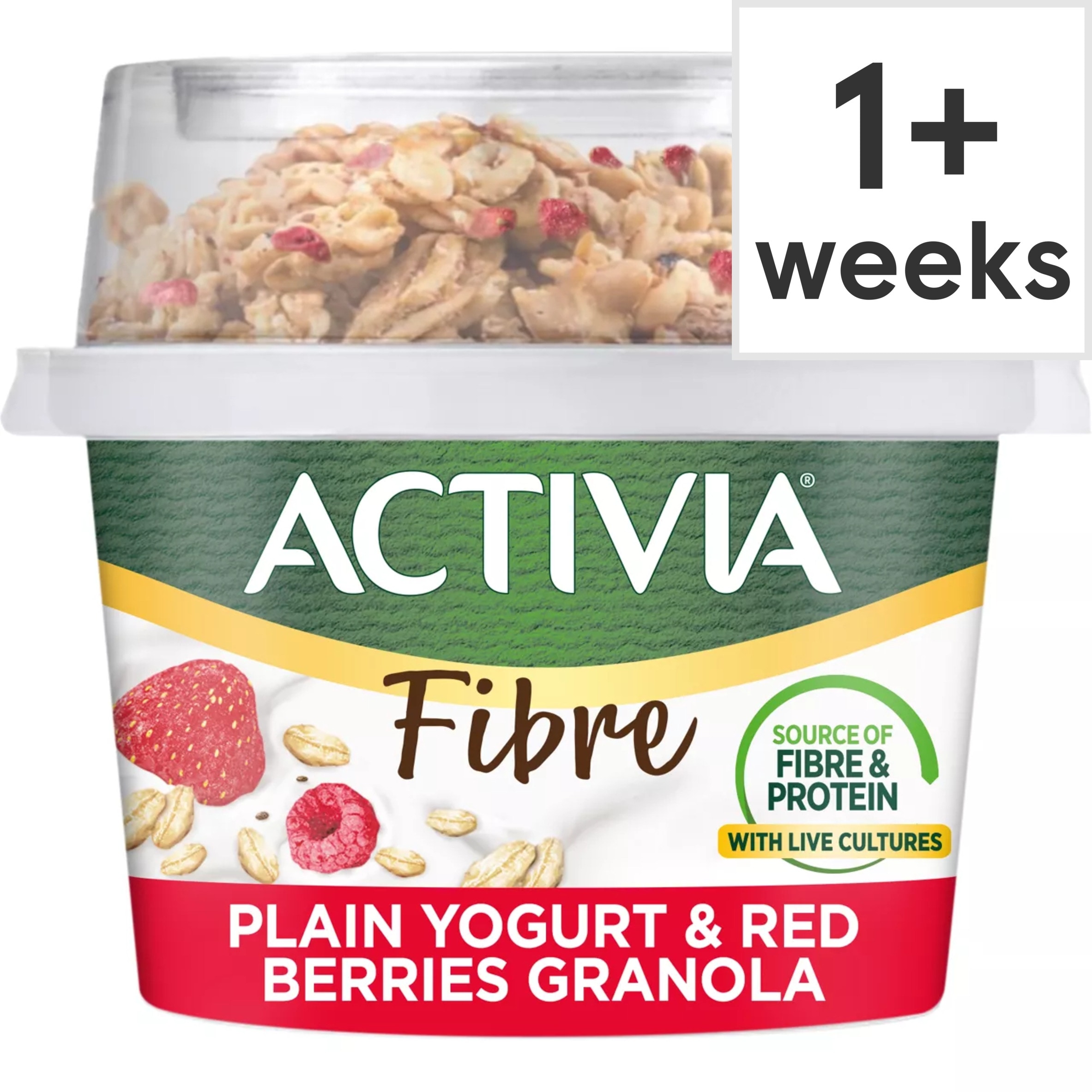 Activia Raspberry & Chia Seed Museli Breakfast Pot Low Fat Yoghurt