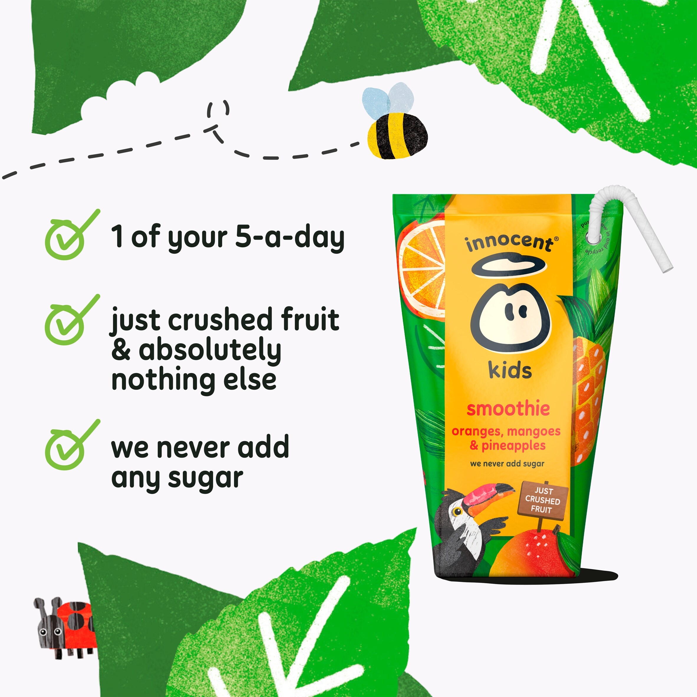 innocent Kids Orange, Mango & Pineapple Smoothies 10x150ml thumbnail 2