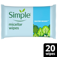 Simple Sensitive Skin Micellar Wipes 20 Pack
