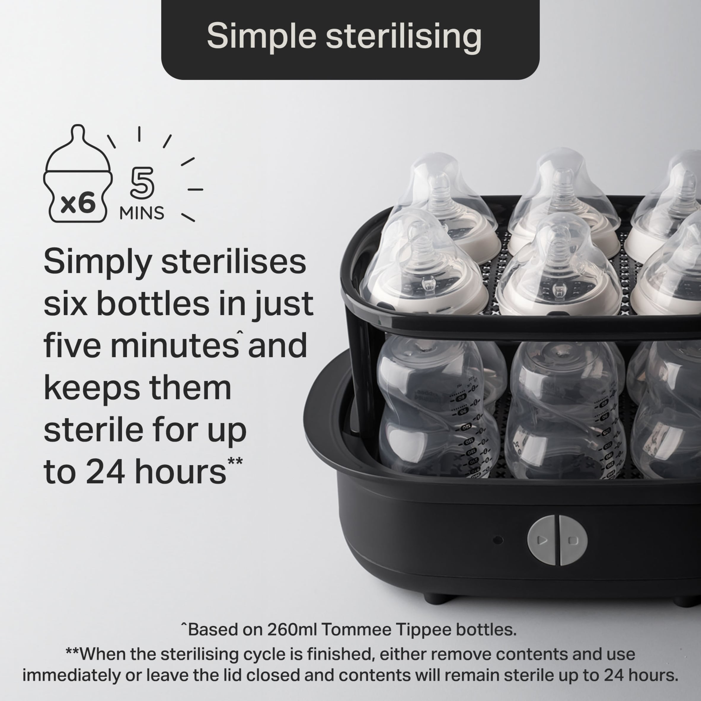 Tommee Tippee Super-Steam Advanced Electric Steriliser White thumbnail 3